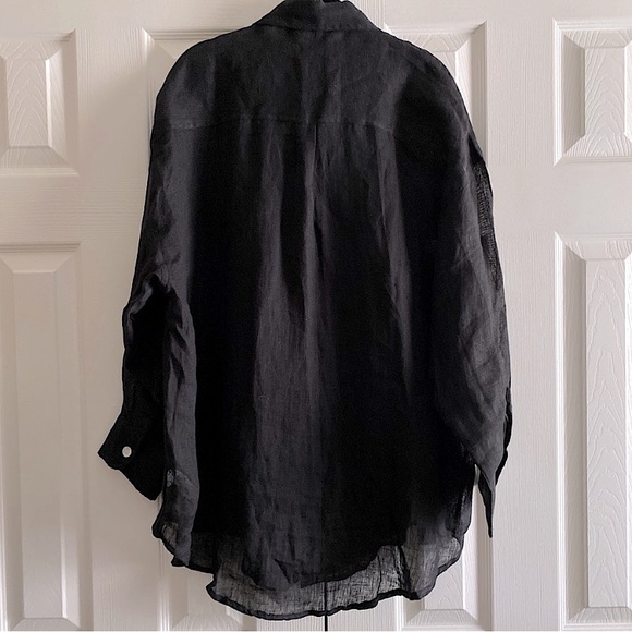 VITAMIN A ECOLINEN PLAYA BOYFRIEND SHIRT RESORT BEACH COVERUP WHIMSIGOTH Black S - Picture 7 of 11